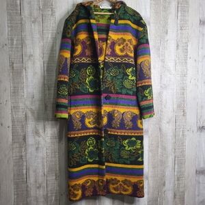 Funky Wool/Cotton Colorful Coat. Size Small. ***See description***
